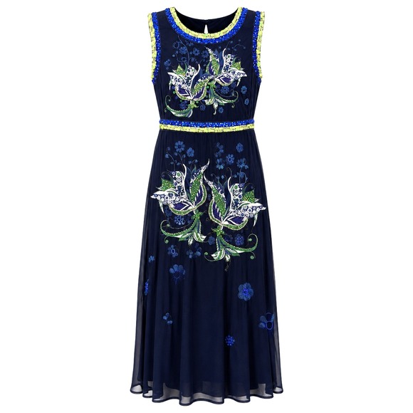 Cynthia Rowley Dresses & Skirts - Cynthia Rowley Sirencore Celestial Midi Dress Womens 10 Beaded Embroidered Luxe